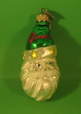 Vintage Thomas Pacconi 4  Large Christmas Santa Head Blown Glass Ornament • $14.99