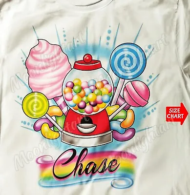 Personalized Name Sweets Cotton Candy Lollypop Bubblegum Machine T-Shirt • $19.51