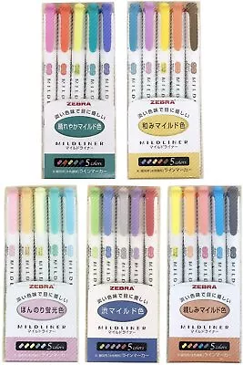 $9.99 • Buy Zebra Mildliner Double-Sided Highlighter - 5 Colour Set