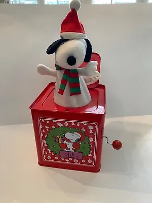 SNOOPY Vintage Jack In The Box Christmas RARE By Peanuts Worldwide  • $45