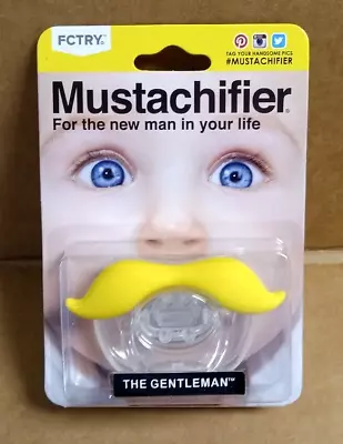  THE GENTLEMAN  Mustachifier Mustache Pacifier By FCTRY - Yellow - 0-6M BPA FREE • $9.99