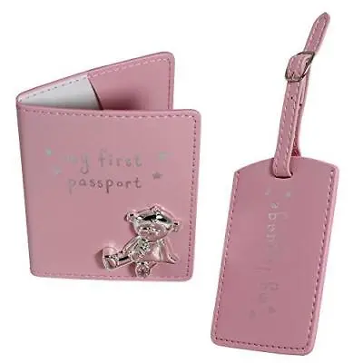 My First Passport Holder And Luggage Set Pink Baby Girl Boxed Gift • £16.97