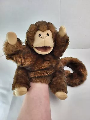 FOLKMANIS Monkey Chimp Plush Hand Puppet Furry Folktails Full Body 10” Long Tail • $12.59