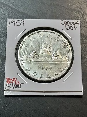 1959 Canada Silver Dollar Nice Higher Grade 80% Silver Coin (Raw11676) • $24.95