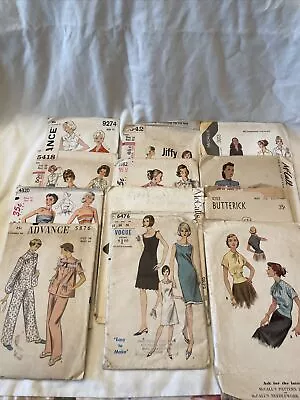 Vintage 1960s-1970s Butterick Simplicity Vogue McCall Advance Patterns Lot Of 12 • $9.99