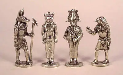 Four Egyptian God Amulets In Fine Pewter - Anubis Bast Horus & Osiris • £12.99