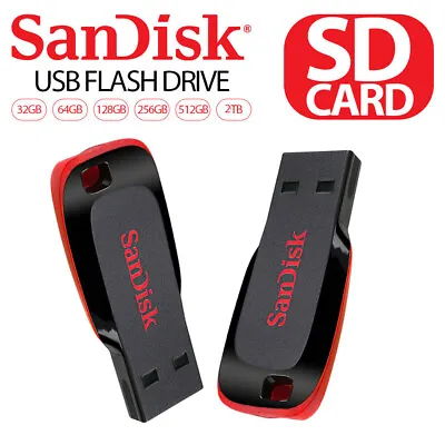 $13.99 • Buy SanDisk Flash Drive Cruzer Blade 16GB 32GB 64GB 128GB 256GB USB 2.0 Memory Stick