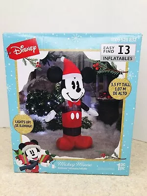 NEW Disney Mickey Mouse Inflatable Gemmy Christmas Decor 3.5 Ft LED Lights Up • $58.95