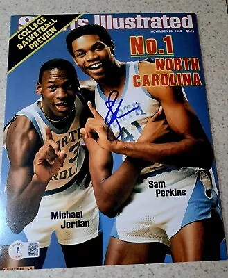 Sam Perkins UNC Sports Illustrated Signed 8x10 Michael Jordan Autograph Beckett • $50