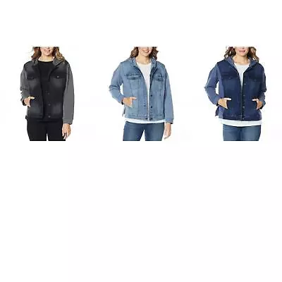 NWT DG2 By Diane Gilman Womens Stretch French Terry Jean Denim Jacket. 728480 S • $19.50