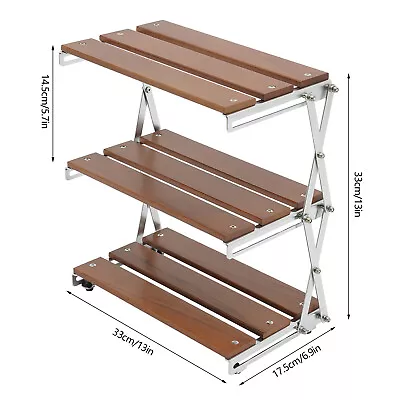 Camping Folding Storage Rack Portable Outdoor Cookware Storage 3 Tier Table • $42.75