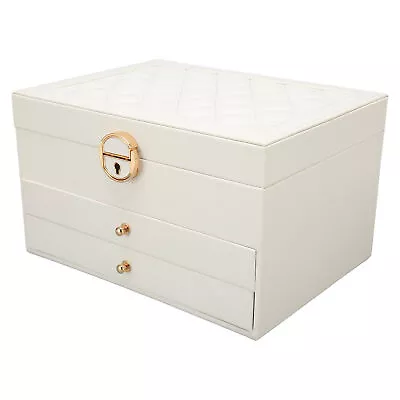 Jewellery Storage Case Scratch Resistant PU Leather Large Capacity Jewelry Box 2 • $57.84