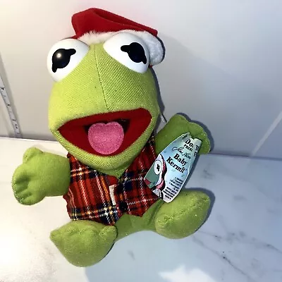 Vintage 1988 Baby Kermit The Frog Christmas Plush Jim Henson The Muppets W Tag • $5.09