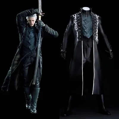 DMC 5 Vergil Costume Cosplay Suit With Coat Handmade • $136.89