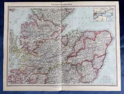 Antique Edwardian Map Of The Scottish Highlands C.1903 • £10