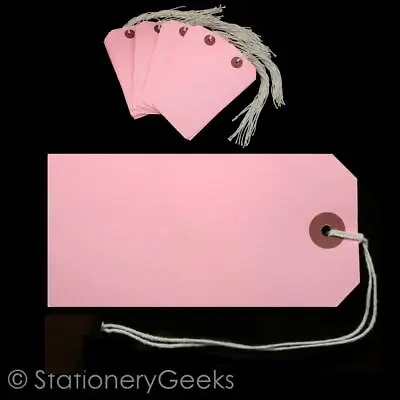 £1.49 • Buy 50 Pink Strung Tags 120 X 60 String Tie On Luggae Tag Parcel Price Label Ticket