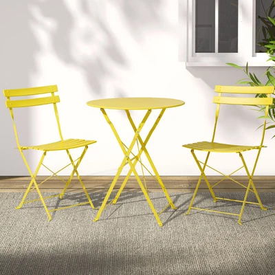 $144.08 • Buy Gardeon Outdoor Setting Bistro Set Table Chairs Folding Patio Balcony Furniture