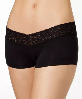 NWT Maidenform Women's Dream Cotton Boyshort With Lace Black Dize 2XL 9 • $11.99