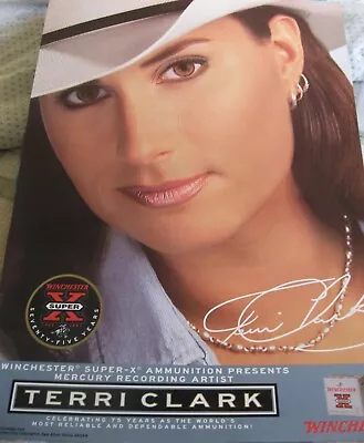 Vintage 1997 NOS Winchester SUPER-X Shotgun Shells Terri Clark Poster 16  X 22  • $18