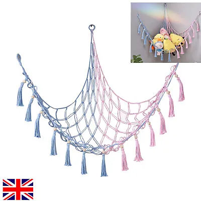 £14.45 • Buy Cotton Colorful Hammock Macrame Net Hanging Mesh Storage For Stuffed Toy 15KG F