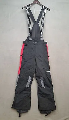 Mens Spyder Ski Black Bibs Pants Size Large Overalls XTL Thinsulate 34x31 Nylon • $59.99
