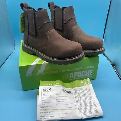 Apache Crater Leather Safety Dealer Boot Size 8- Brown • £35