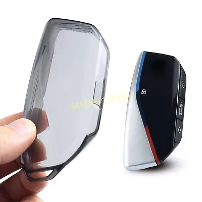 Transparent Black Car Key Fob Case Cover For 2023-2024 BMW X1 IX XM X5 X6 X7 I7 • $9.02