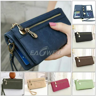 $12.99 • Buy Women Lady Clutch Leather Wallet Long Card Holder Phone Bag Case Purse Handbag