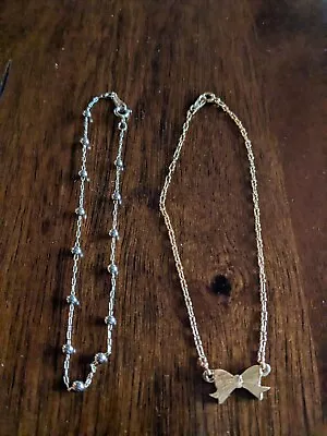 Vintage Jewelry Lot Of 2 Mixed Costume Gold Tone Anklet  J6 • $10