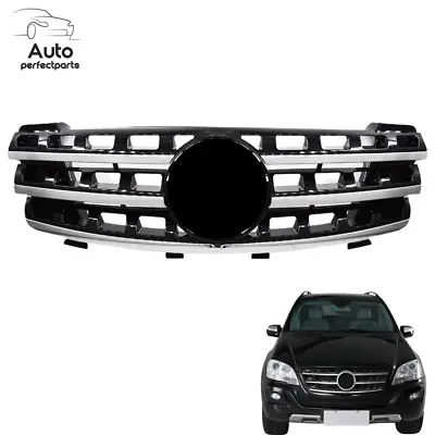For 2005-2008  Benz ML350 W164 3 Fin Front Upper Hood Sport Grille Black Grill • $53.06