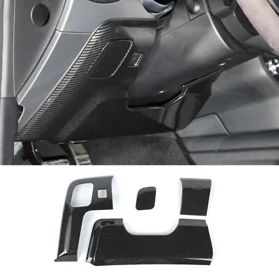 Carbon Fiber Steering Wheel Lower Panel Cover Bezels Trim For Ford Mustang 2015+ • $51.99