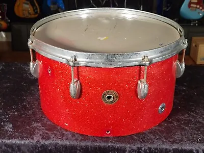 Vintage 1960s Gretsch 15  Red / Tangerine Sparkle TOM Drum Round Badge 1962 1963 • $199