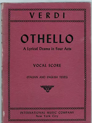 Giuseppe Verdi - Othello Vocal Score • $14