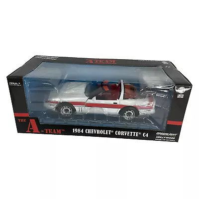 Greenlight The A Team 1984 Chevrolet Corvette C4 Convertible White Red 1:18 NIB • $69.33