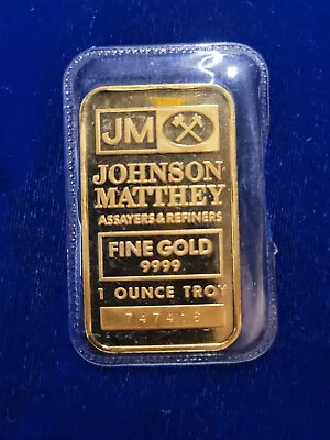 🌟 VINTAGE SEALED Johnson Matthey 1 Oz Gold Bar .9999 Fine Gold Bar   • $2599.99