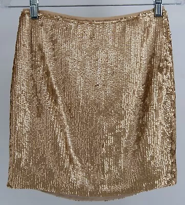 NEW J Crew Fully Sequin Mini Skirt Gold Size 00 • $29.99