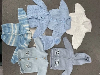 £5 • Buy Newborn Cardigans Boys. 4 X Handmade ( One With Matching Hat) 1 X Next 1 X Ff