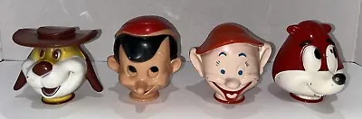 Vintage SOAKY Bottle Heads Only Pinocchio Dopey Deputy Dawg Muskie Muskrat • $19