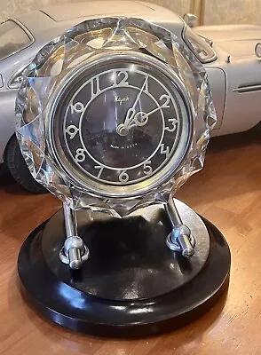 Vintage MAJAK Russian Soviet Crystal Glass Mantel Desk Mechanical Wind Up Clock • $57.87