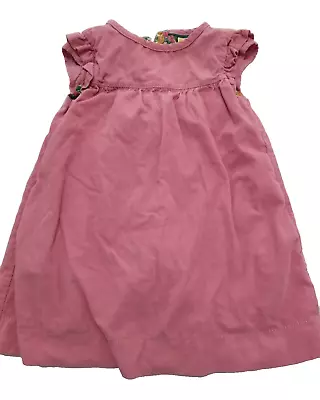 Mini Boden Corduroy PINK Floral Lined DRESS GIRLS 2-3 Y Pockets Ruffle Sleeve • $27