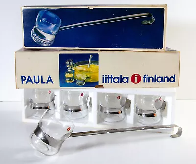 Vintage 70s Iittala Glass Boxed Set Of Paula Glasses & Ladle Jorma Vennola MCM • £45
