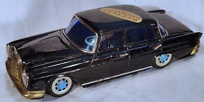 Rare Battery Operated Black Tin Toy Bandai Japan Friction Car Mercedes Benz 220 • $140