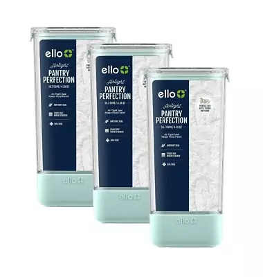 3pk Ello Teal 16.7 Cup Plastic Food Storage Canister Container Airtight Lid Seal • $27.99