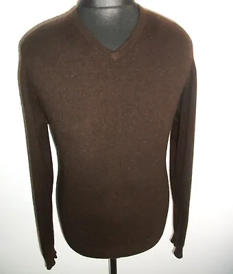 100% CASHMERE SOFT JUMPER Pullover SWEATER DECK TOP Large Brown SWEATSHIRT F&F • £14.99