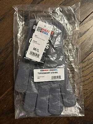 32 Degrees Heat Cool Tech Mens Basic Knit Gloves Grey NWT Womens Unisex M / L • $6.95