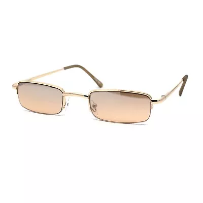 Mens Half Metal Rim Dad Shade Small Rectangle Sunglasses • $12.95