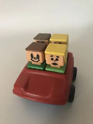 Vintage Playskool McDonalds Familiar Places Square Head Little People & Red Car • $15.60