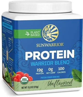 Sunwarrior Warrior Blend Organic Vegan Plant Protein Powder With BCAAs 13.2 Oz • $26.97