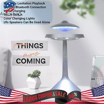 UFO Magnetic Levitating 3D Floating Bluetooth Speaker LED Wired Table Lamp • $94.05