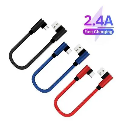 12cm Short USB Charging Cable For Iphone 12 X 11+9+8+7+6+ Ipad 90° L Right Angle • $6.99